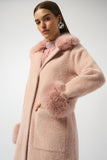 Rose Pink Thin Faux Fur Coat <span>243923F25<span>