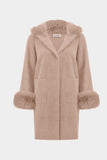 Rose Pink Thin Faux Fur Coat <span>243923F25<span>
