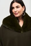 Faux Fur Trimmed One Size Knit Jacket <span>243930<span>