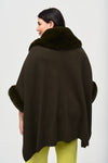 Faux Fur Trimmed One Size Knit Jacket <span>243930<span>