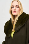 Faux Fur Trimmed One Size Knit Jacket <span>243930<span>