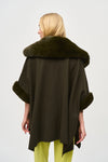 Faux Fur Trimmed One Size Knit Jacket <span>243930<span>