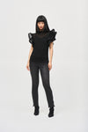 Chiffon Pleated Top With Ruffle Sleeves <span>243957<span>