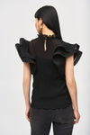 Chiffon Pleated Top With Ruffle Sleeves <span>243957<span>