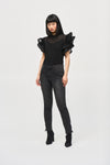 Chiffon Pleated Top With Ruffle Sleeves <span>243957<span>