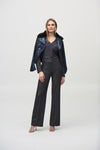 Foiled Metallic Faux Suede Biker Jacket <span>244918<span>