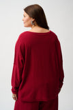 Cherry Red Glitter V Neck Knit Jumper <span>244921F25<span>