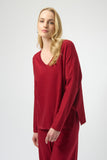 Cherry Red Glitter V Neck Knit Jumper <span>244921F25<span>
