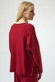 Cherry Red Glitter V Neck Knit Jumper <span>244921F25<span>