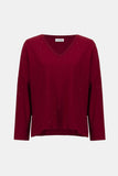 Cherry Red Glitter V Neck Knit Jumper <span>244921F25<span>