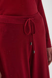 Cherry Red Glitter Knit Trousers <span>244922F25<span>