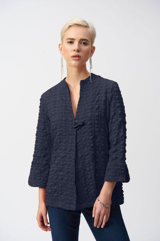 Seersucker Navy Longline Jacket <span>251034<span>