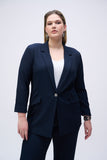 Textured Longline Navy Blazer <span>251082<span>