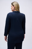 Textured Longline Navy Blazer <span>251082<span>