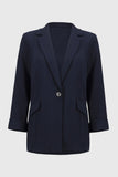 Textured Longline Navy Blazer <span>251082<span>