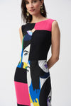 Abstract Face Print Shift Dress <span>251177<span>