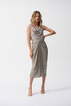 Gold And Pewter Metallic Jersey Draped Skirt <span>251283<span>