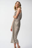 Gold And Pewter Metallic Jersey Draped Skirt <span>251283<span>