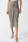 Gold And Pewter Metallic Jersey Draped Skirt <span>251283<span>