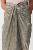 Gold And Pewter Metallic Jersey Draped Skirt <span>251283<span>