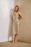 Gold And Pewter Metallic Jersey Draped Skirt <span>251283<span>