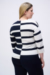 Striped Navy/White V Neck Sweater <span>251914<span>