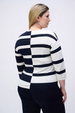 Striped Navy/White V Neck Sweater <span>251914<span>