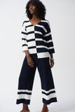 Striped Navy/White V Neck Sweater <span>251914<span>