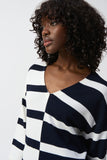 Striped Navy/White V Neck Sweater <span>251914<span>