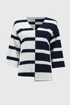 Striped Navy/White V Neck Sweater <span>251914<span>