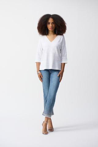 Wave Design V Neck Sweater <span>251923<span>