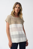 Lurex Sleeveless Striped Sweater <span>251927<span>