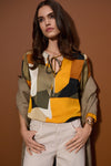 Print Long Sleeve Satin Blouse <span>253011<span>