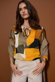Print Long Sleeve Satin Blouse <span>253011<span>