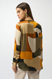 Print Long Sleeve Satin Blouse <span>253011<span>