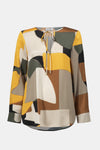 Print Long Sleeve Satin Blouse <span>253011<span>