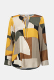 Print Long Sleeve Satin Blouse <span>253011<span>