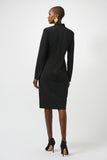 Black Jersey Long Sleeve Dress With Gold Buttons <span>253072<span>