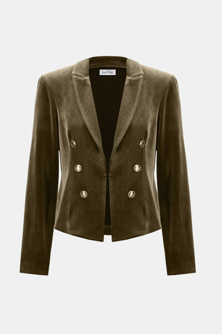 Khaki Velvet Fitted Blazer <span>253193<span>
