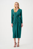 Green Gathered Knot Detail Midi Dress <span>25314F26<span>