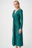 Green Gathered Knot Detail Midi Dress <span>25314F26<span>