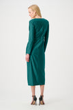 Green Gathered Knot Detail Midi Dress <span>25314F26<span>