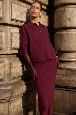 Claret Button Sweater <span>253962<span>