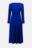 Royal Blue Glitter Midi Aline Dress <span>254082<span>