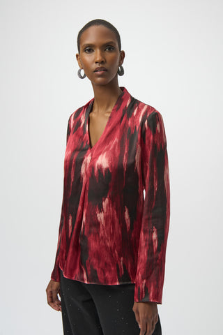 Cherry Red Print Blouse <span>254161<span>