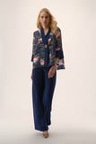 One Button Floral Print Jacket <span>254729<span>