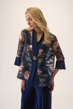 One Button Floral Print Jacket <span>254729<span>