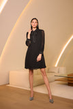 Black Pleated Dress With Studded Detail <span>254902<span>