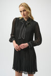 Black Pleated Dress With Studded Detail <span>254902<span>