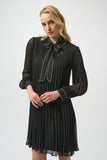 Black Pleated Dress With Studded Detail <span>254902<span>